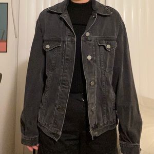 TopShop Black faded jean / denim jacket M